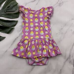 Little Bum Bums Infant Girls Bodysuit Size 12-18 Month Pink Hatching Chicks